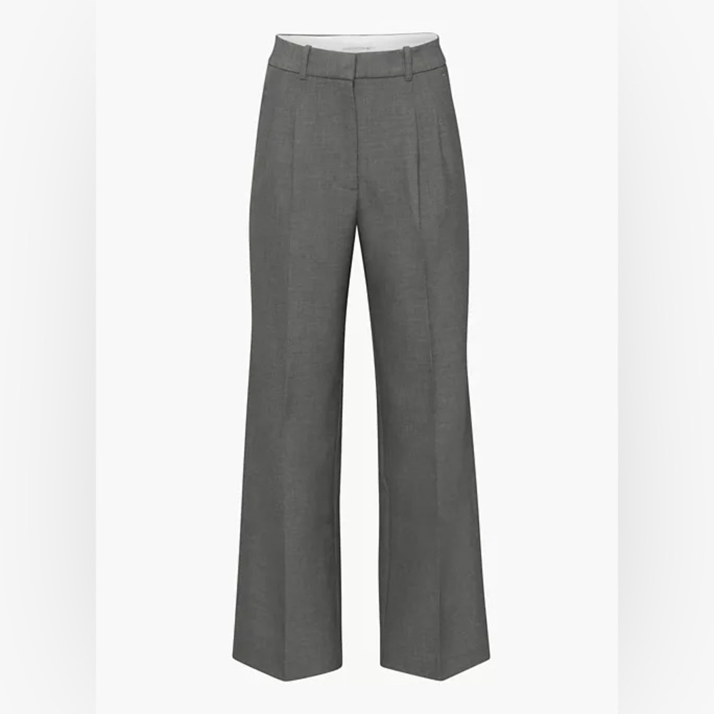 The Effortless Pant Peppercorn Gray Wide Leg High Waisted Trousers (Wilfred)